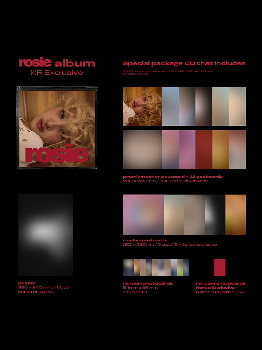 (YG POB) RosΓ© (BLACKPINK) - rosie (1st Studio Album) (Korea Exclusive Ver.) - Seoul - Mate