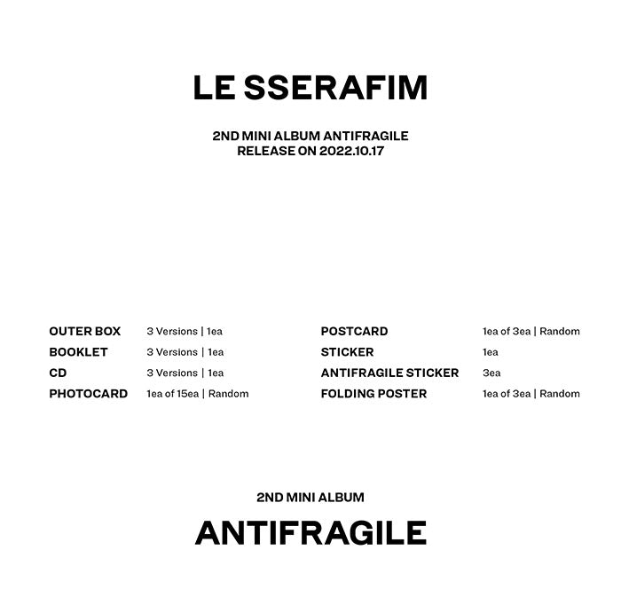 LE SSERAFIM - ANTIFRAGILE (2nd Mini-Album) - Seoul-Mate