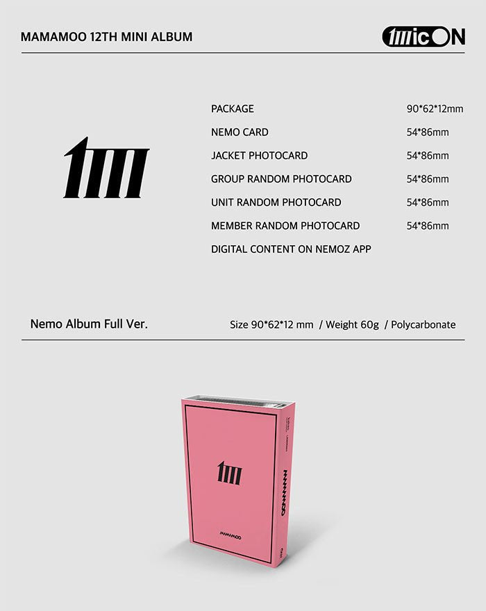 MAMAMOO - MIC ON (12th Mini-Album) (Nemo Ver.) - Seoul-Mate