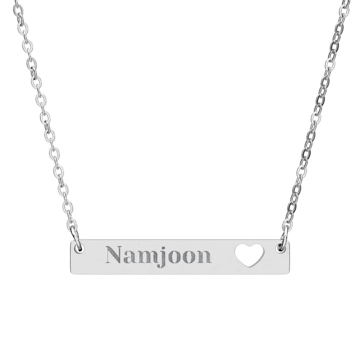 BTS Member Heart-Bar Necklace – Elegant K-Pop Jewelry