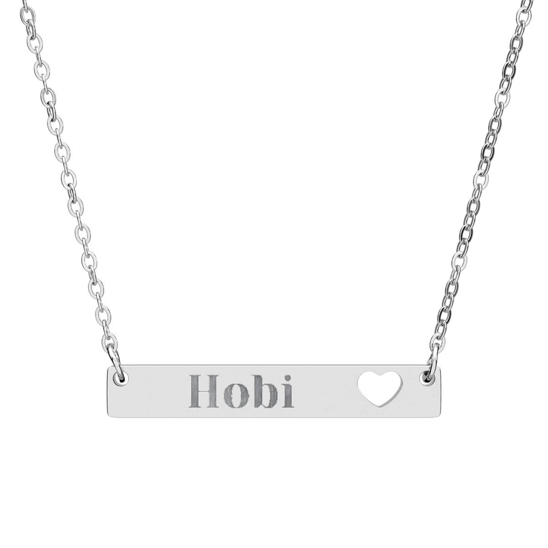 BTS Member Heart-Bar Necklace – Elegant K-Pop Jewelry