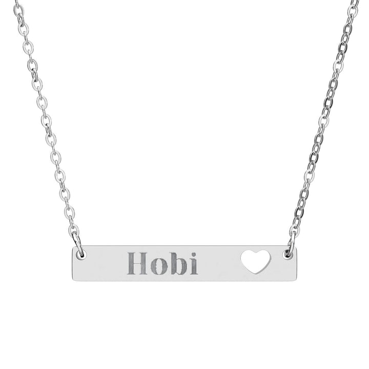 BTS Member Heart-Bar Necklace – Elegant K-Pop Jewelry