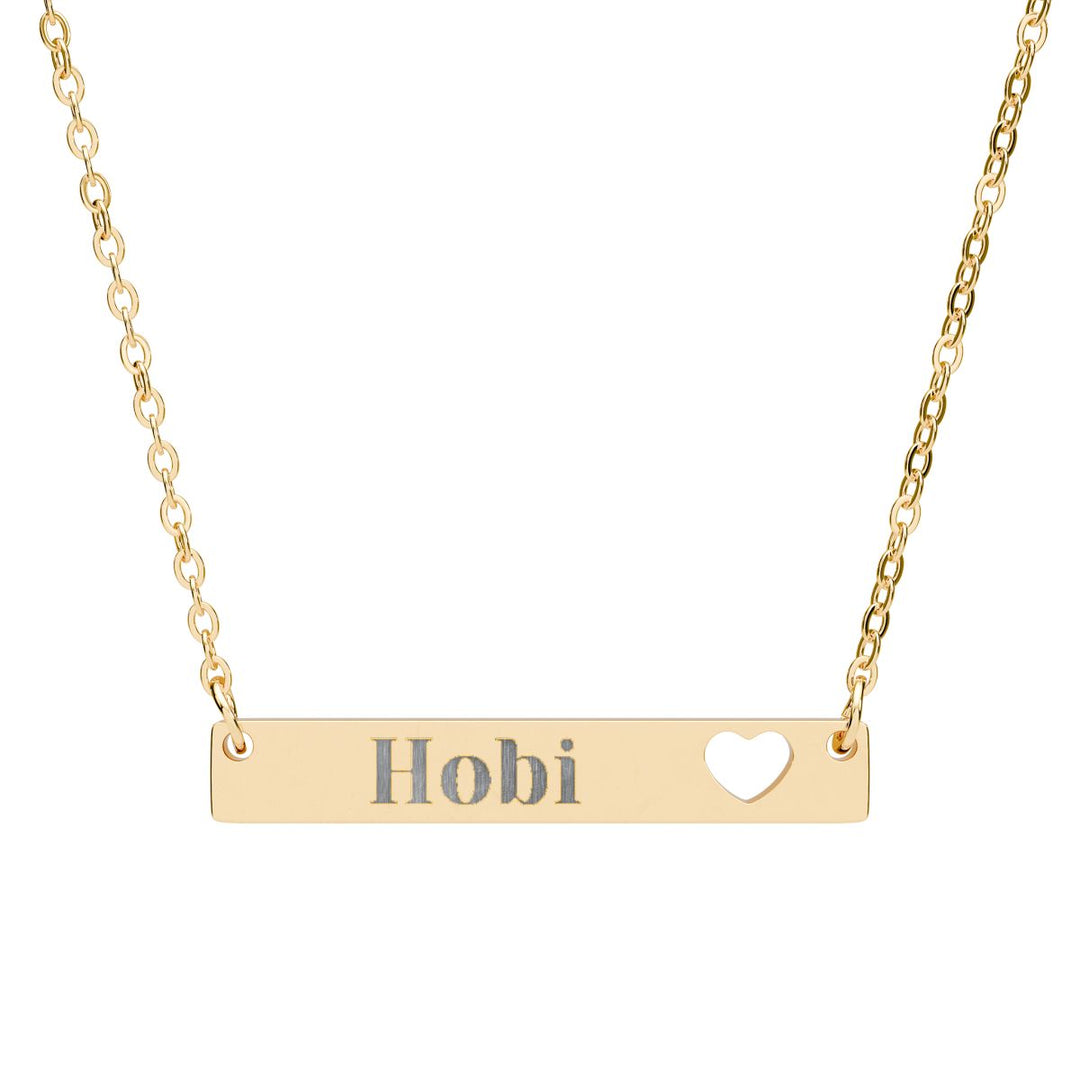 BTS Member Heart-Bar Necklace – Elegant K-Pop Jewelry