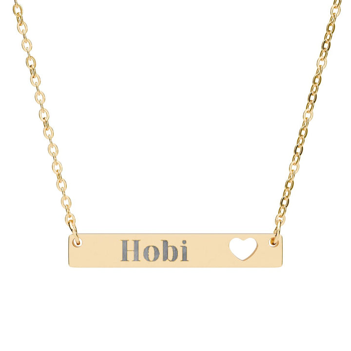 BTS Member Heart-Bar Necklace – Elegant K-Pop Jewelry