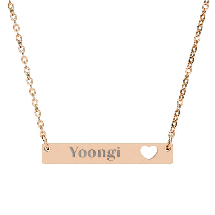 BTS Member Heart-Bar Necklace – Elegant K-Pop Jewelry