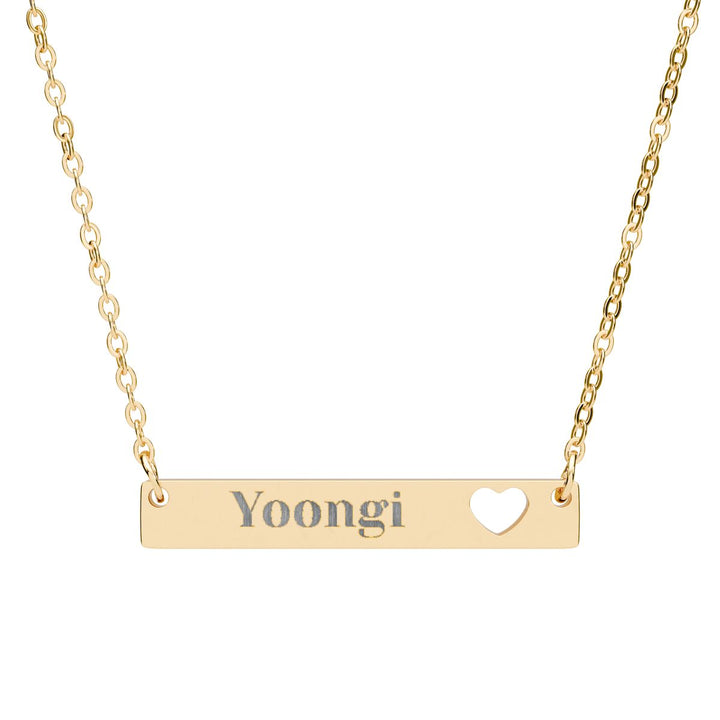 BTS Member Heart-Bar Necklace – Elegant K-Pop Jewelry