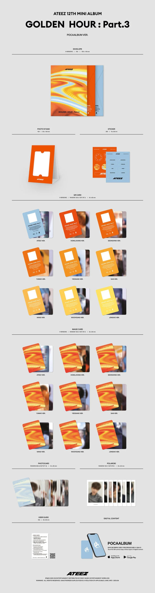 ATEEZ - Golden Hour : Part 3 (12th Mini - Album) POCAALBUM Ver. - SeoulMate