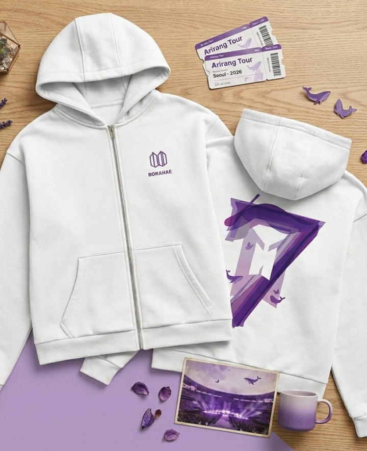 BTS Borahae "7" Zipper – I Purple You Army Zip - Hoodie Jacke - SeoulMate