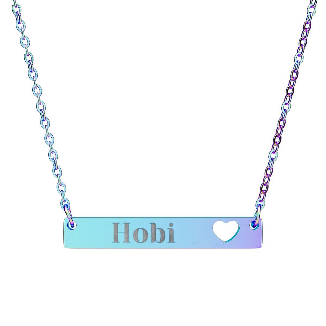 BTS Member Heart-Bar Necklace – Elegant K-Pop Jewelry - SeoulMate
