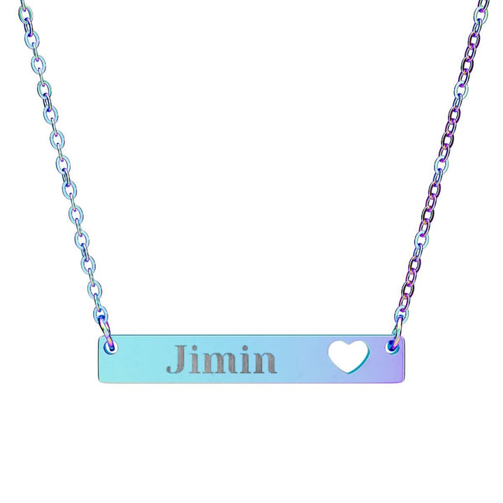 BTS Member Heart-Bar Necklace – Elegant K-Pop Jewelry - SeoulMate