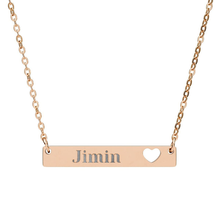 BTS Member Heart-Bar Necklace – Elegant K-Pop Jewelry - SeoulMate