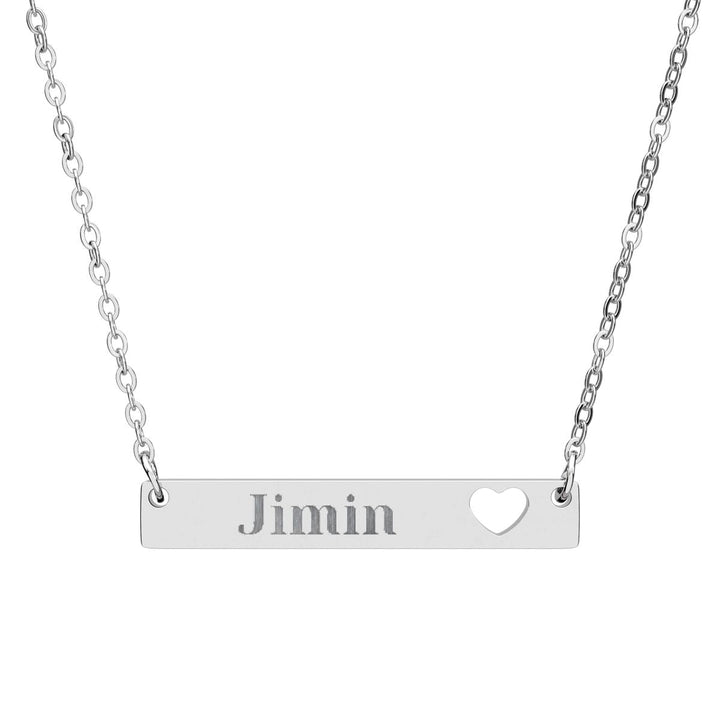 BTS Member Heart-Bar Necklace – Elegant K-Pop Jewelry - SeoulMate