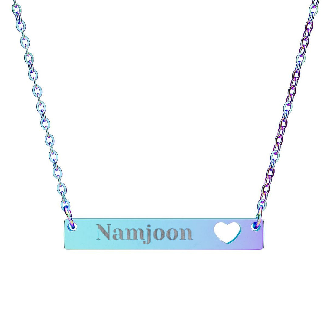 BTS Member Heart-Bar Necklace – Elegant K-Pop Jewelry - SeoulMate