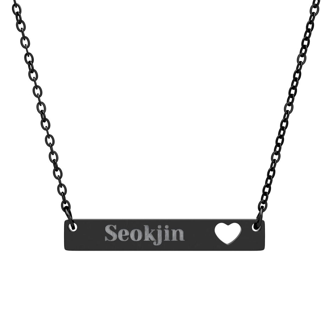 BTS Member Heart-Bar Necklace – Elegant K-Pop Jewelry - SeoulMate