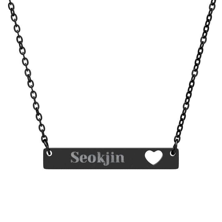BTS Member Heart-Bar Necklace – Elegant K-Pop Jewelry - SeoulMate
