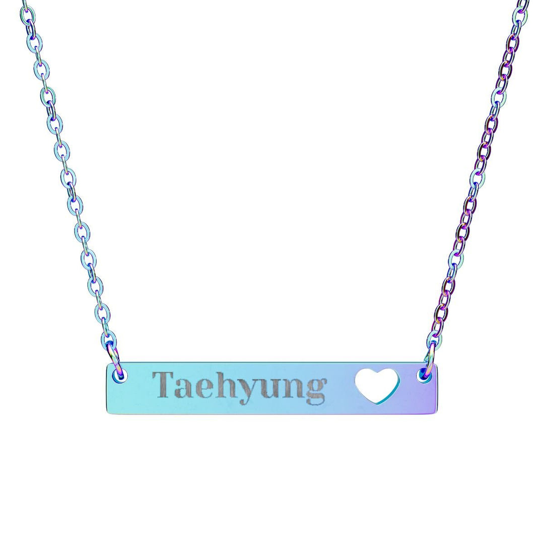 BTS Member Heart-Bar Necklace – Elegant K-Pop Jewelry - SeoulMate