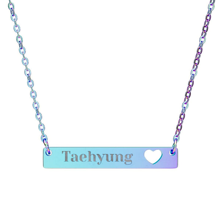 BTS Member Heart-Bar Necklace – Elegant K-Pop Jewelry - SeoulMate