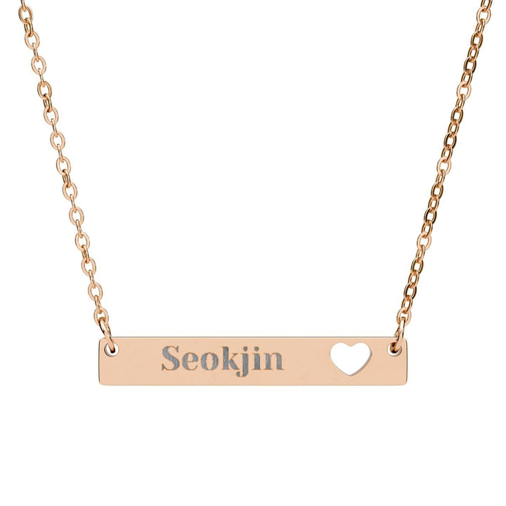 BTS Member Heart-Bar Necklace – Elegant K-Pop Jewelry - SeoulMate