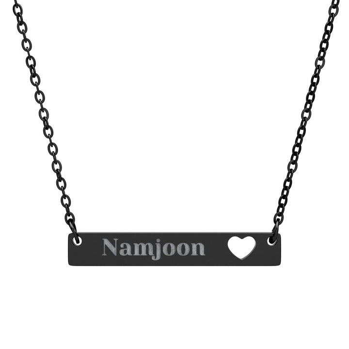 BTS Member Heart-Bar Necklace – Elegant K-Pop Jewelry - SeoulMate
