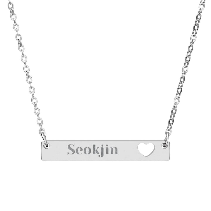 BTS Member Heart-Bar Necklace – Elegant K-Pop Jewelry - SeoulMate