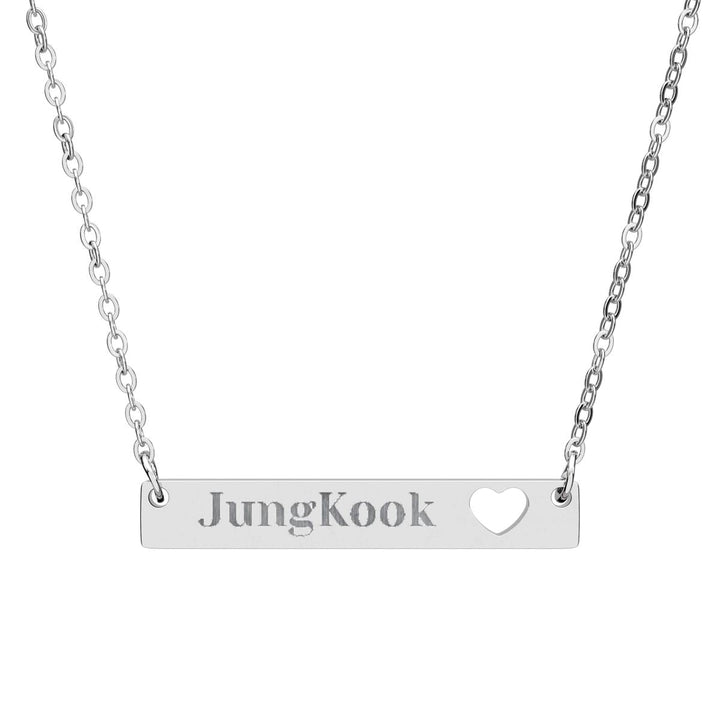 BTS Member Heart-Bar Necklace – Elegant K-Pop Jewelry - SeoulMate