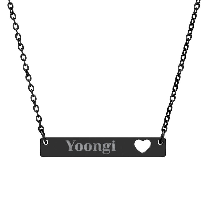 BTS Member Heart-Bar Necklace – Elegant K-Pop Jewelry - SeoulMate