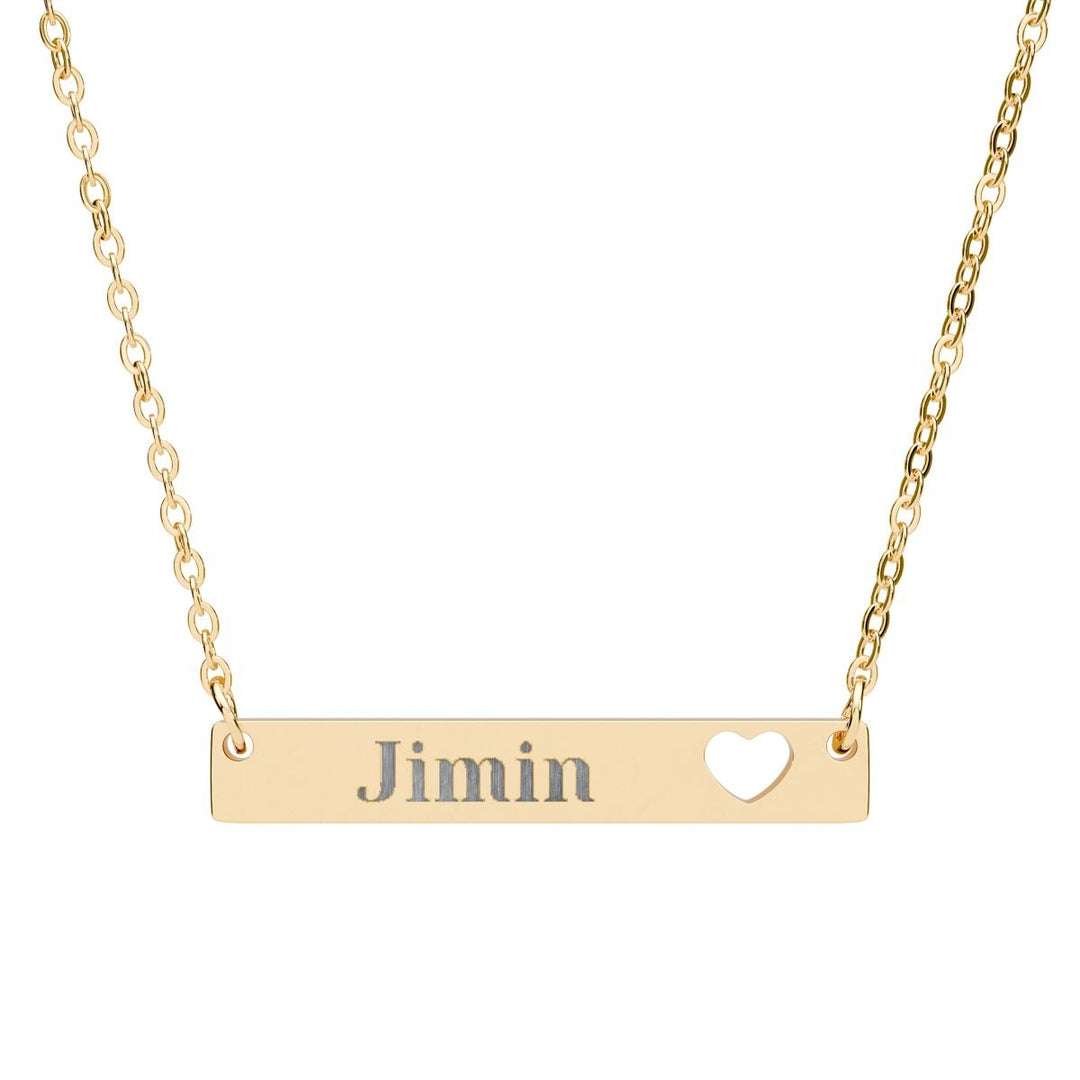 BTS Member Heart-Bar Necklace – Elegant K-Pop Jewelry - SeoulMate