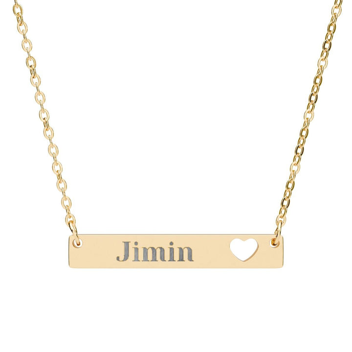 BTS Member Heart-Bar Necklace – Elegant K-Pop Jewelry - SeoulMate
