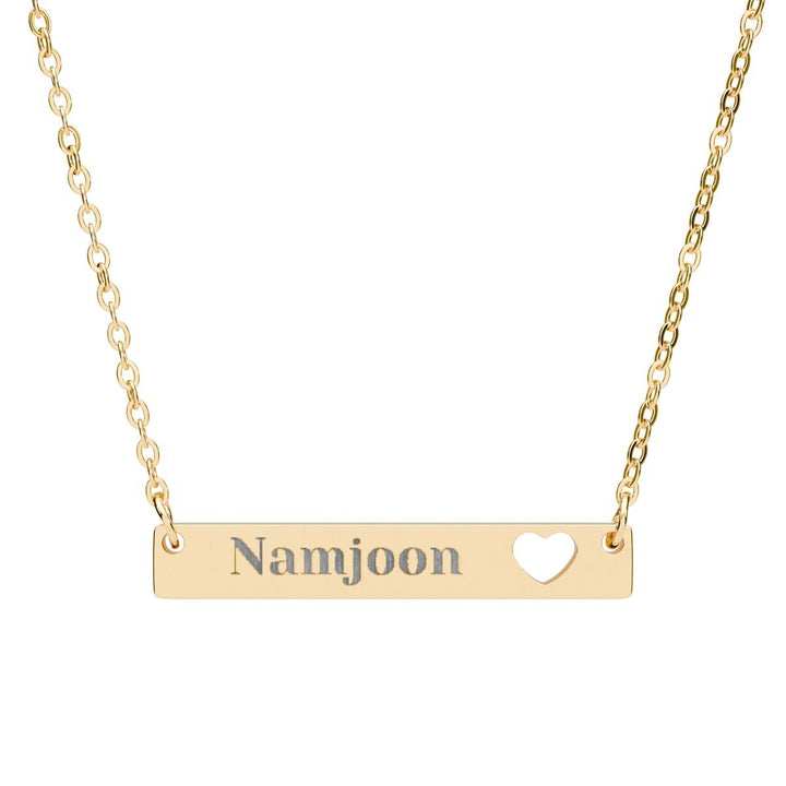 BTS Member Heart-Bar Necklace – Elegant K-Pop Jewelry - SeoulMate