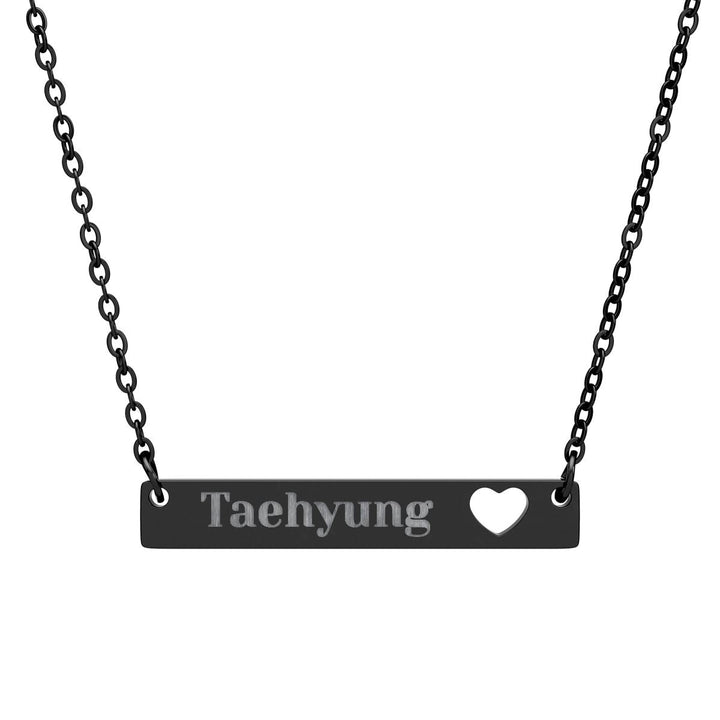 BTS Member Heart-Bar Necklace – Elegant K-Pop Jewelry - SeoulMate