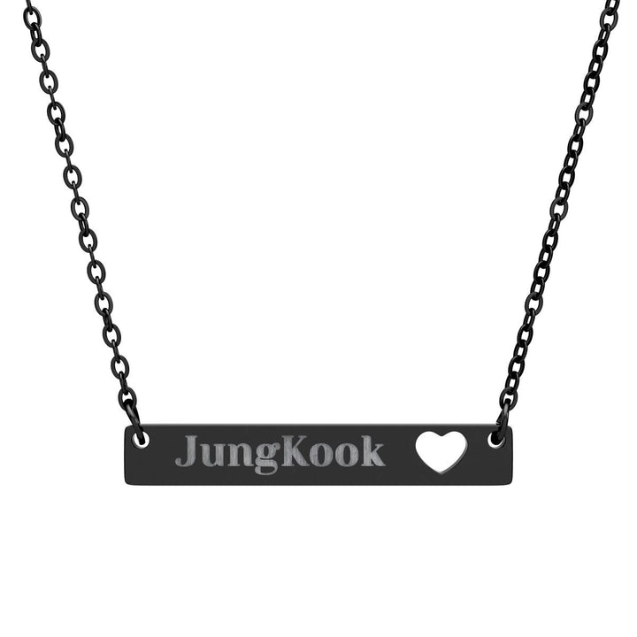 BTS Member Heart-Bar Necklace – Elegant K-Pop Jewelry - SeoulMate