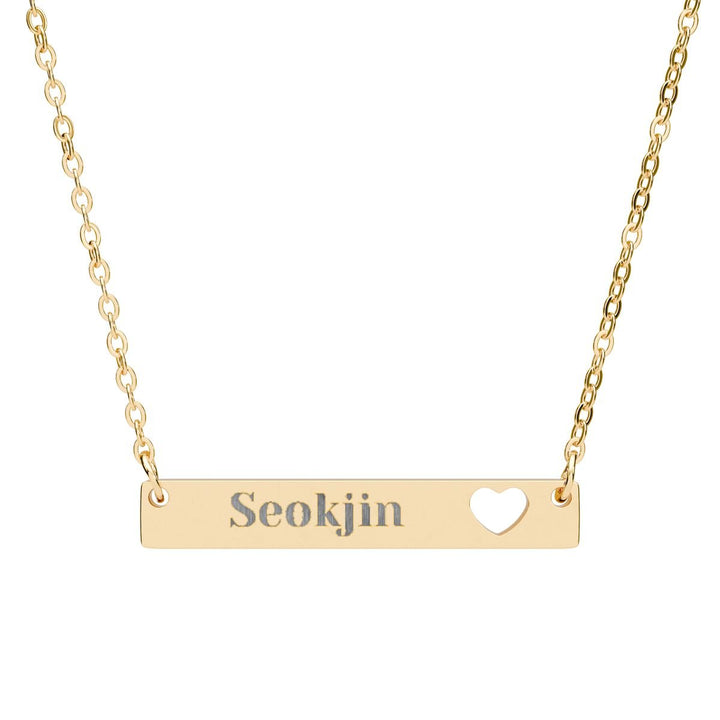 BTS Member Heart-Bar Necklace – Elegant K-Pop Jewelry - SeoulMate