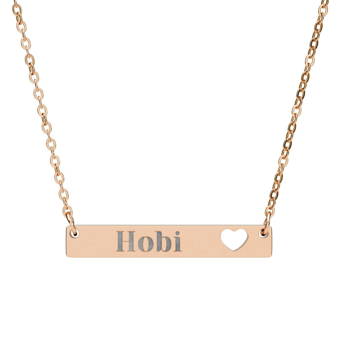 BTS Member Heart-Bar Necklace – Elegant K-Pop Jewelry - SeoulMate