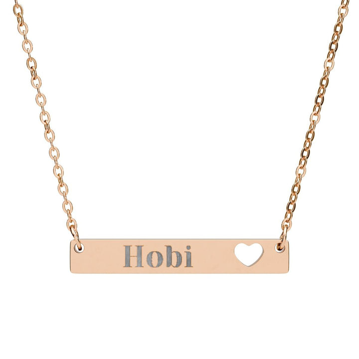 BTS Member Heart-Bar Necklace – Elegant K-Pop Jewelry - SeoulMate