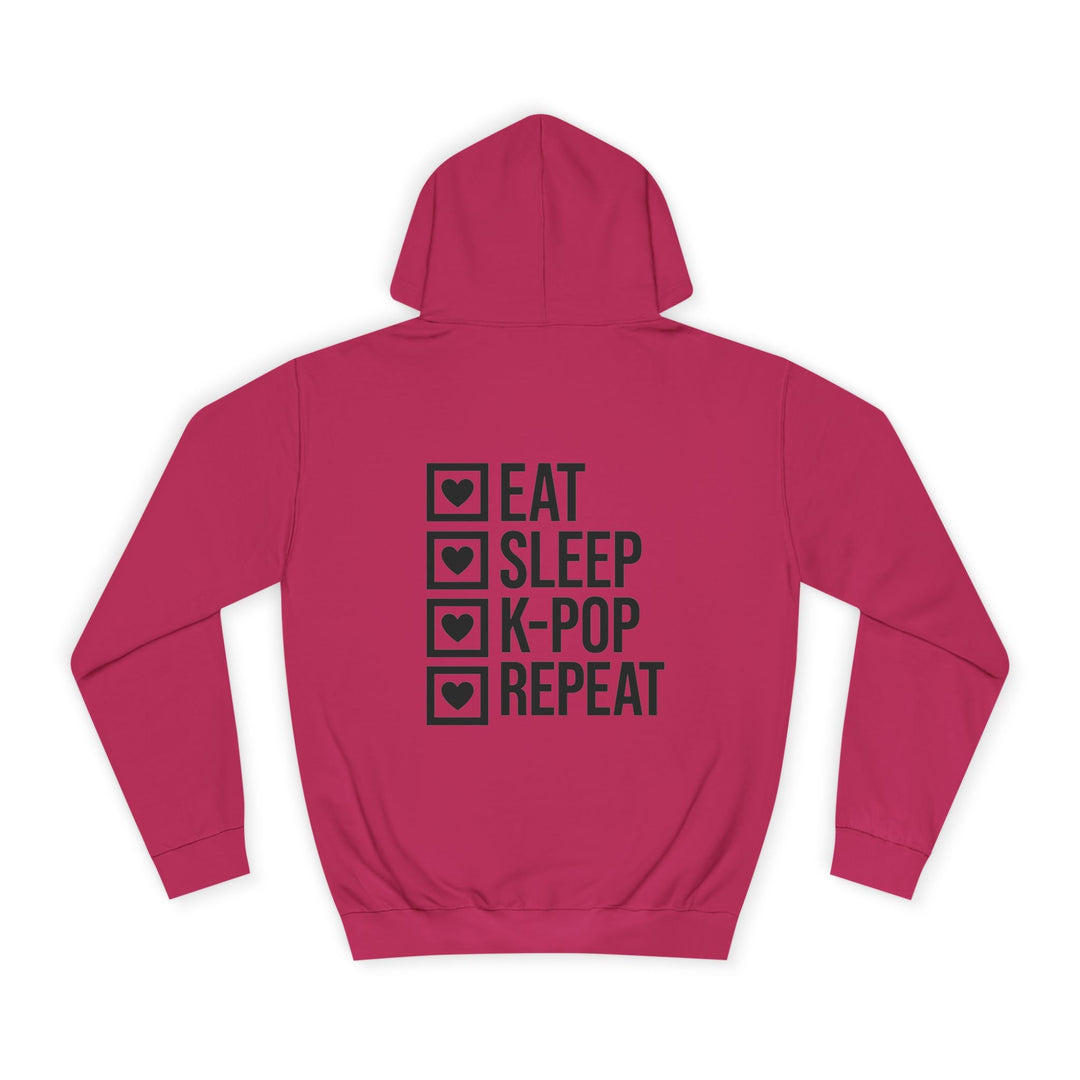 K-Pop Fan Hoodie "Eat, Sleep, K-Pop, Repeat" - Kapuzenpullover für K-Pop-Fans - SeoulMate