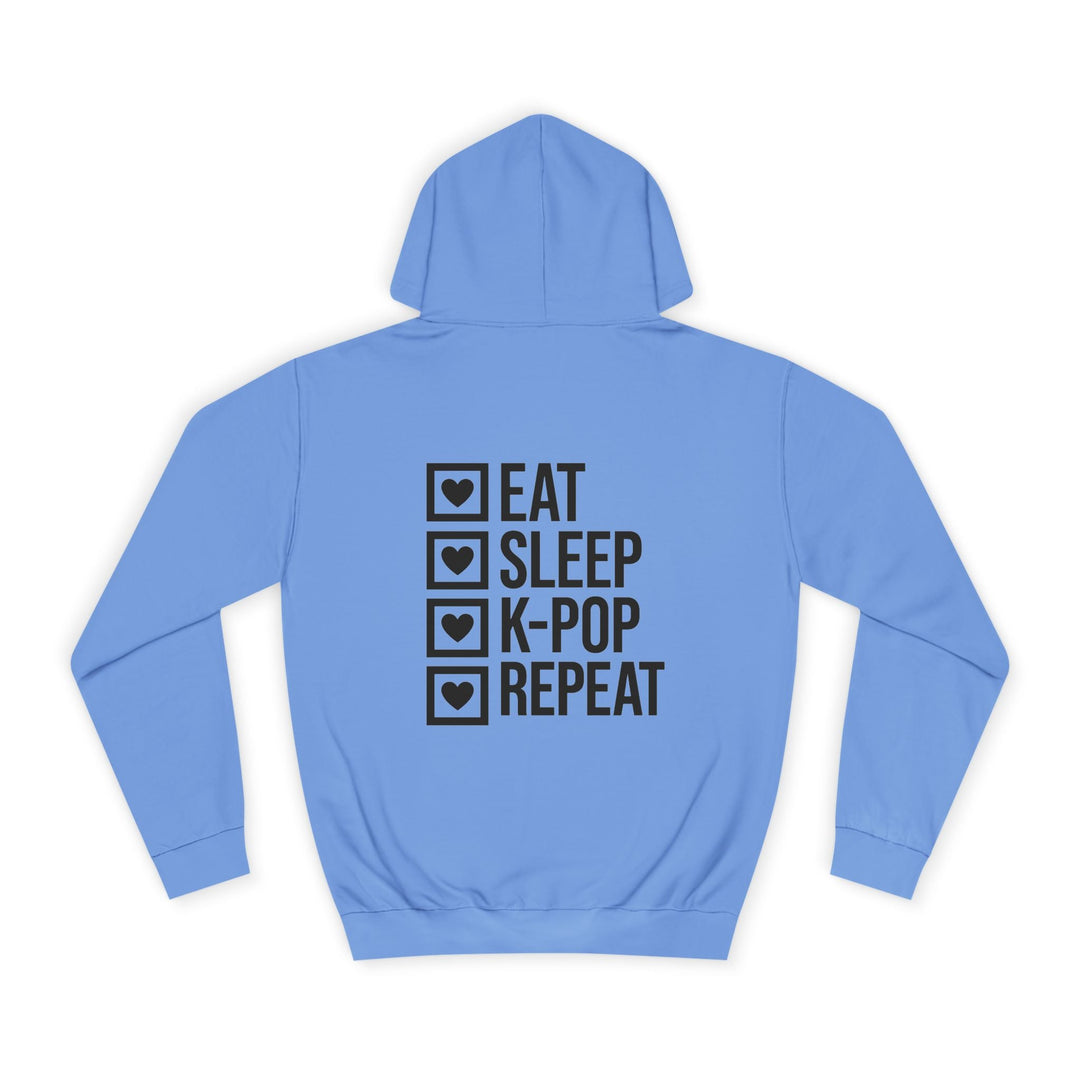 K-Pop Fan Hoodie "Eat, Sleep, K-Pop, Repeat" - Kapuzenpullover für K-Pop-Fans - SeoulMate