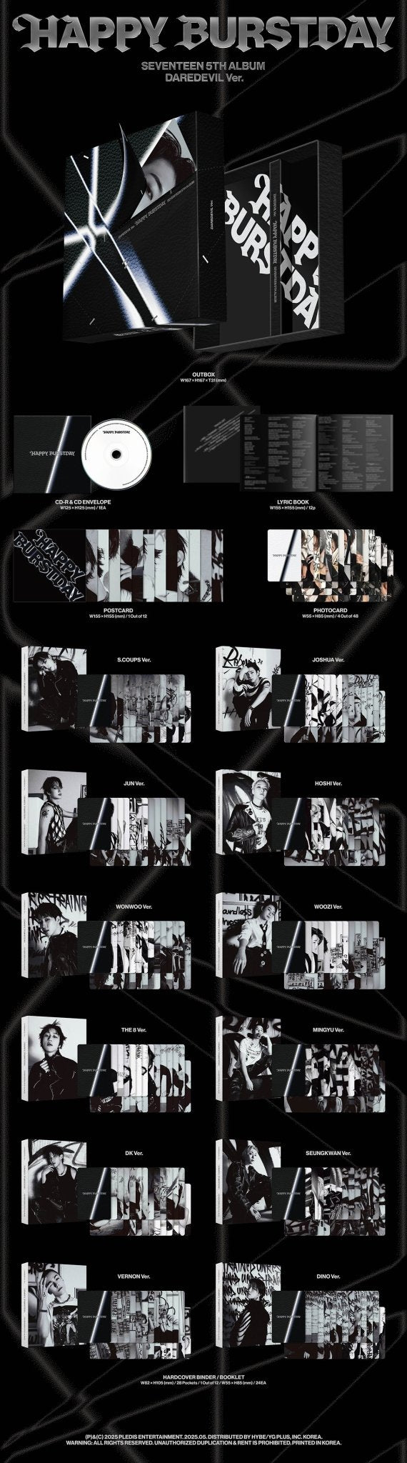 SEVENTEEN - Happy Burstday (5th Album) (Daredevil Ver.) - SeoulMate