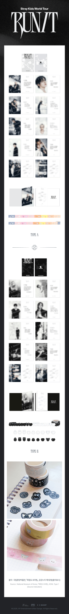 Stray Kids - 2026 World Tour RUN IT MD - POSTCARD BOOK & ROLL STICKER SET - SeoulMate