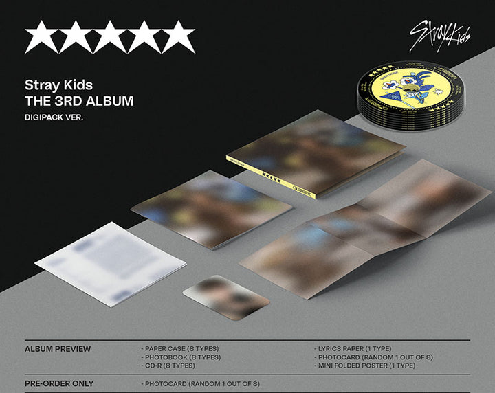 STRAY KIDS - 5-STAR (★★★★★) Digipack Ver. + FREE Original Photocard