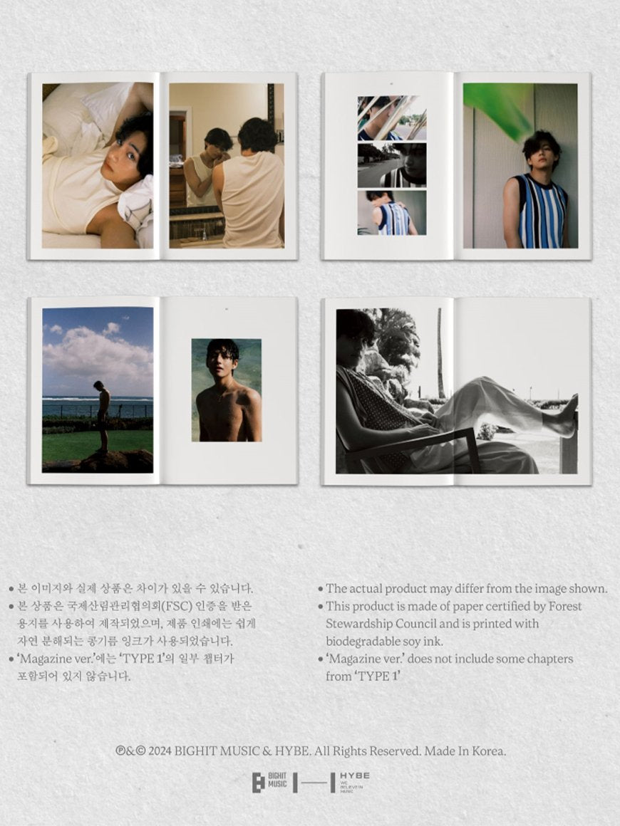 V (BTS) - TYPE 1 - Photobook (Standard / Hard Cover Ver.) - Seoul - Mate