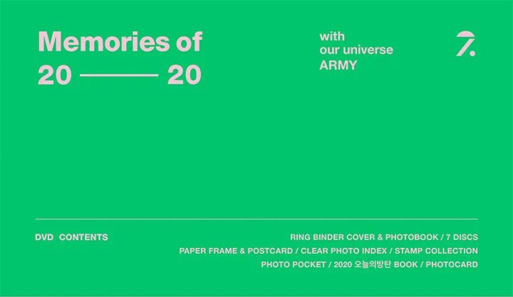 BTS - Memories of 2019 + 2020 Neuauflage [SET] - Seoul-Mate
