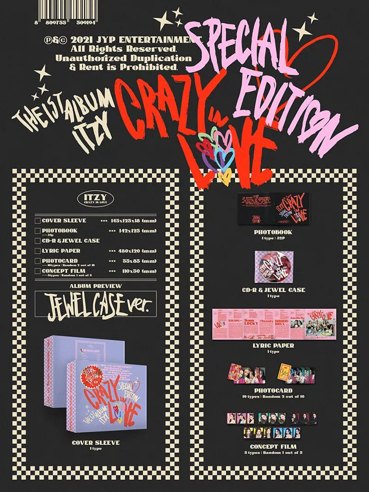 Itzy - Crazy in Love 1st Album Special Edition Jewel Case Version Details