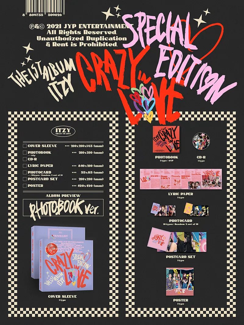 Itzy - Crazy in Love 1st Album Special Edition Photobook Version Details
