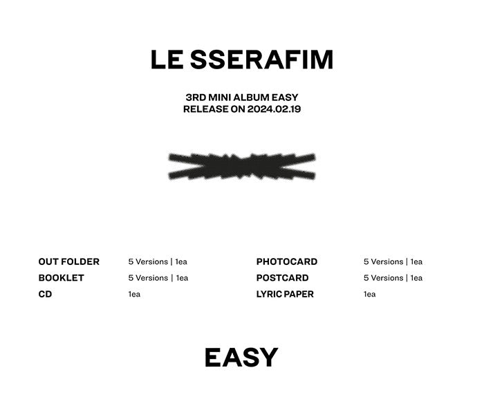 LE SSERAFIM - EASY (Compact Ver.) (3rd Mini-Album) - Seoul-Mate