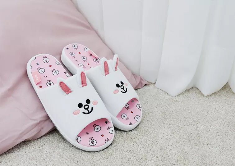 LINE FRIENDS FRANKLY SLEEPING CONY HOUSE SLIPPERS – LINE FRIENDS