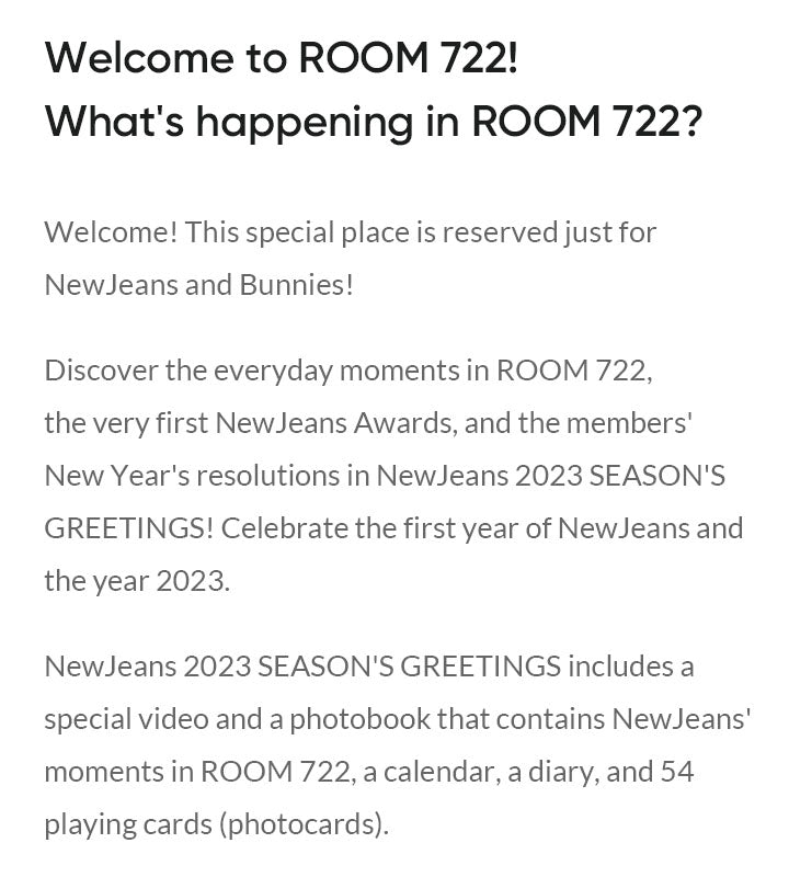 NewJeans - 2023 Season's Greetings (Room 722) + WeVerse Gifts - Seoul-Mate